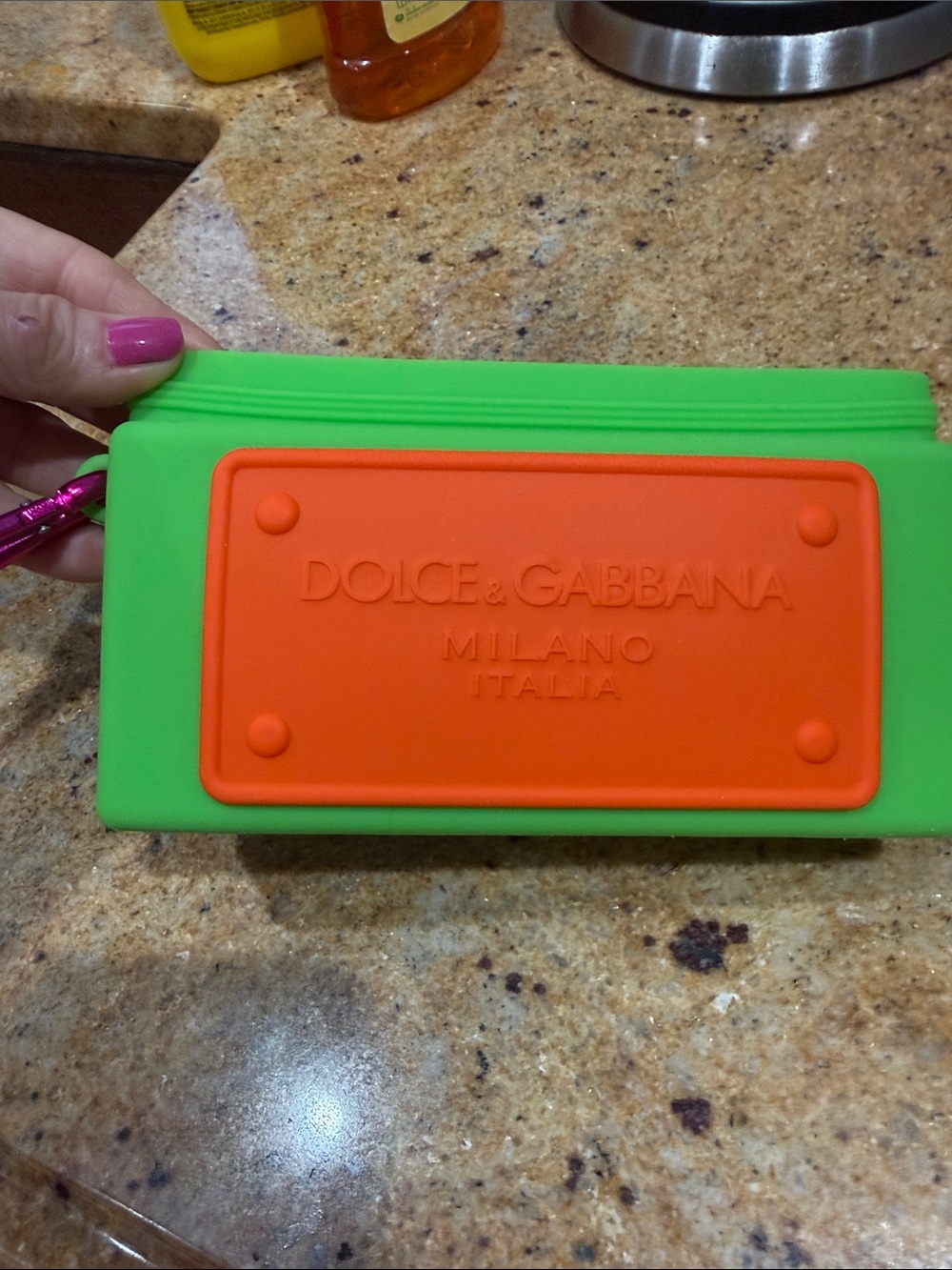 Dolce & Gabbana Neon Green and Bright Orange bag and carry Case